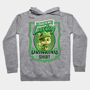 Cute Kitty Lucky Drinking Shirt Hoodie